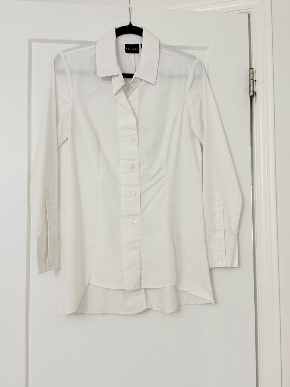 Tribal White Collared Button Shirt